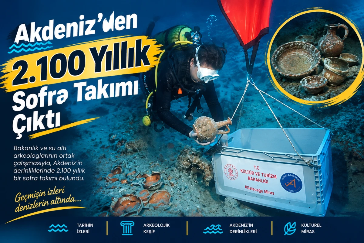 Akdeniz&rsquo;den 2.100 Yıllık Sofra Takımı &Ccedil;ıktı