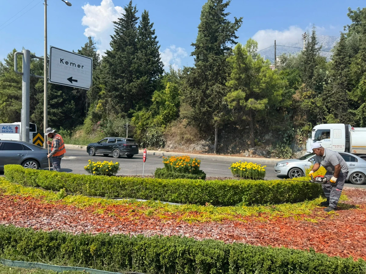 Antalya Kemer'de peyzaj d&uuml;zenlemesi yapıldı