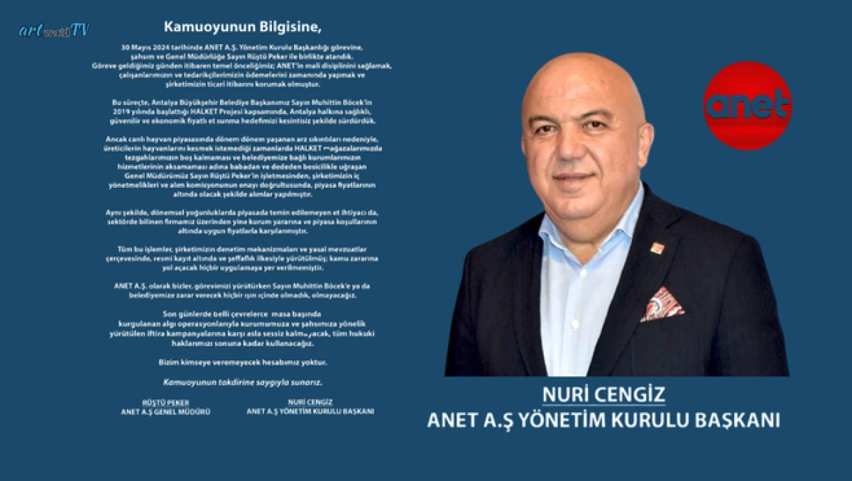 KAMUOYUNUN BİLGİSİNE;